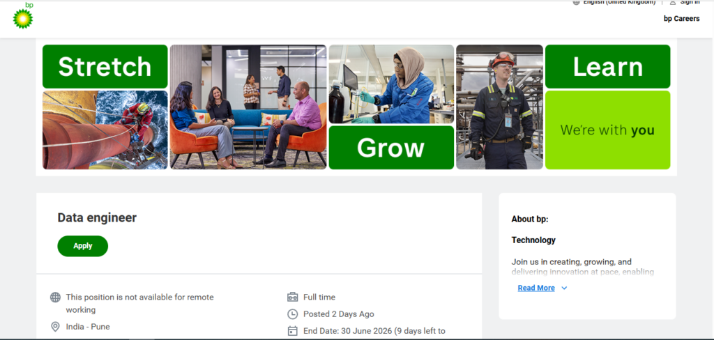 BP Recruitment Drive; Hiring Data engineer