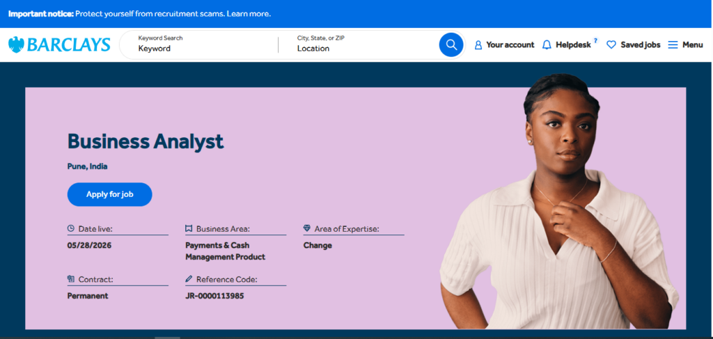 Barclays Recruitment Drive; Hiring Business Analyst