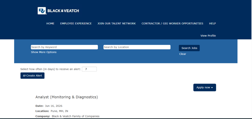 Black & Veatch Recruitment Drive; Hiring Analyst
