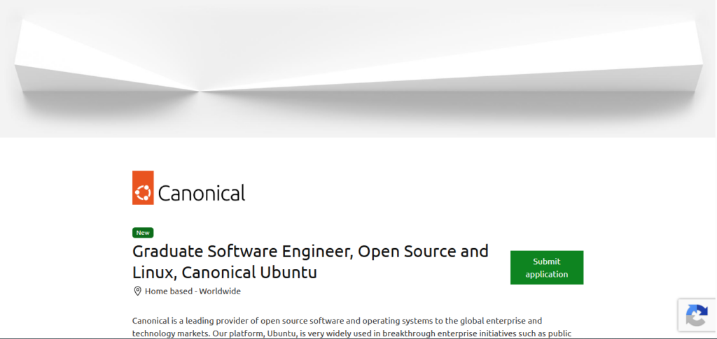 Canonical Work from Home Jobs; Hiring Graduate Software Engineer