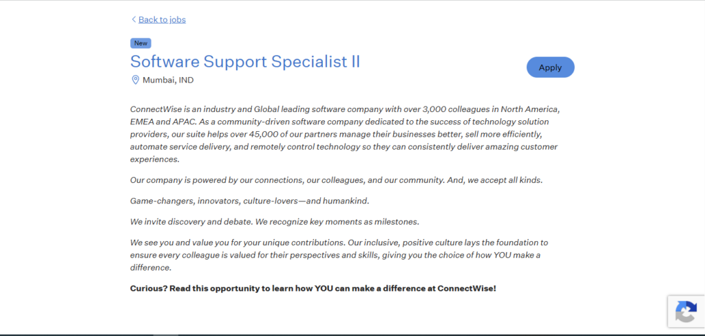 ConnectWise Recruitment Drive; Hiring Software Support Specialist