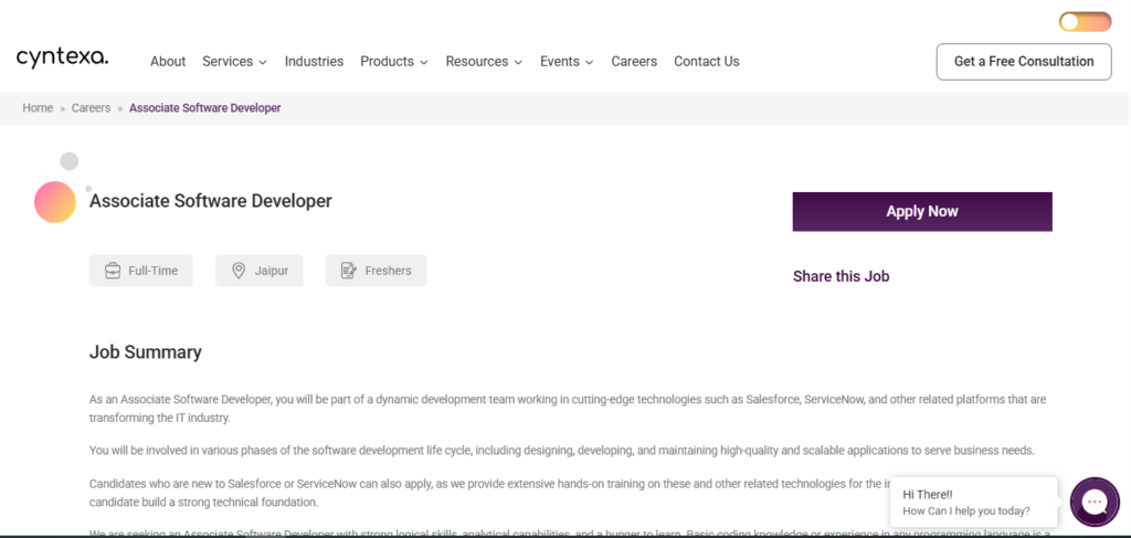 Cyntexa Recruitment Drive; Hiring Associate Software Developer