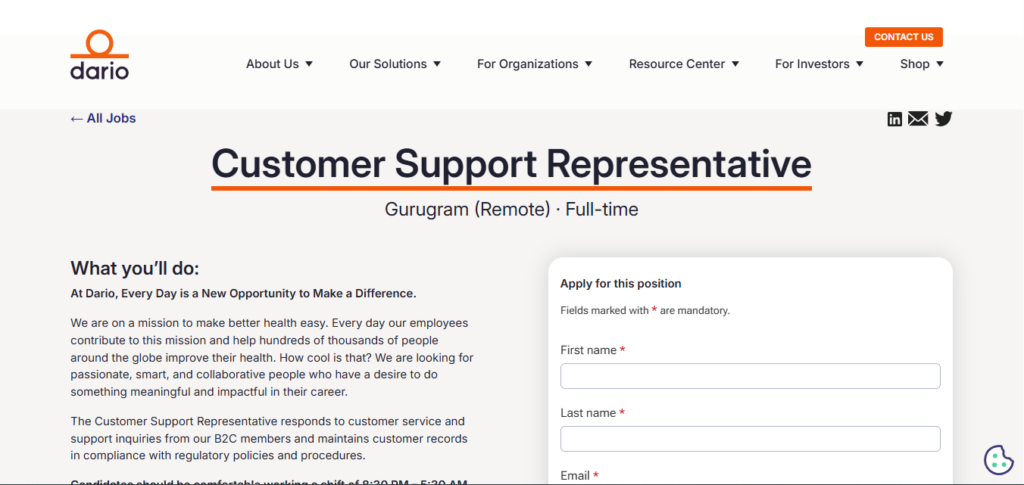 Dario Work from Home; Hiring Customer Support Representative