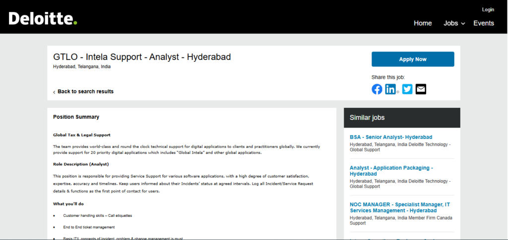 Deloitte Recruitment Drive; Hiring Analyst 