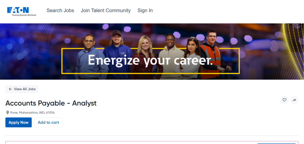 EATON Recruitment Drive; Hiring Accounts Payable Analyst