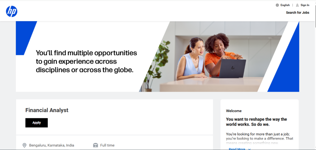 HP Recruitment Drive; Hiring Financial Analyst
