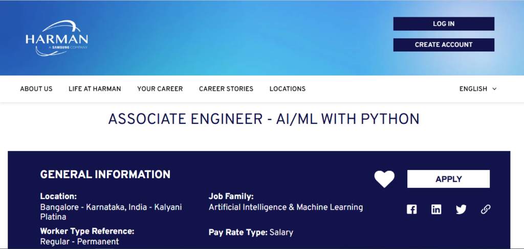 Harman Recruitment Drive; Hiring Associate Engineer
