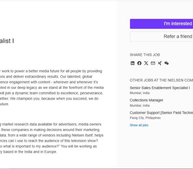 Nielsen Recruitment Drive; Hiring Data Processing Specialist I – Apply Now