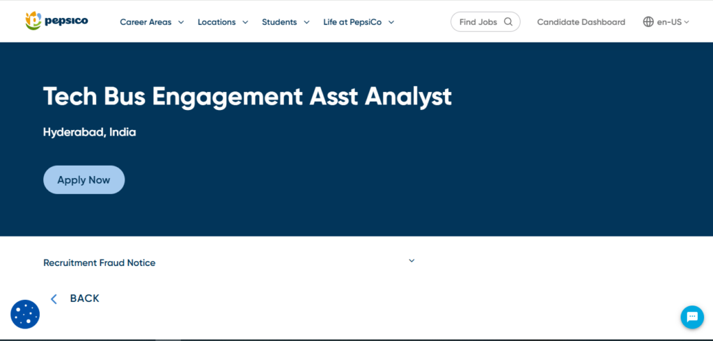 Pepsico Recruitment Drive; Hiring Assistant Analyst 