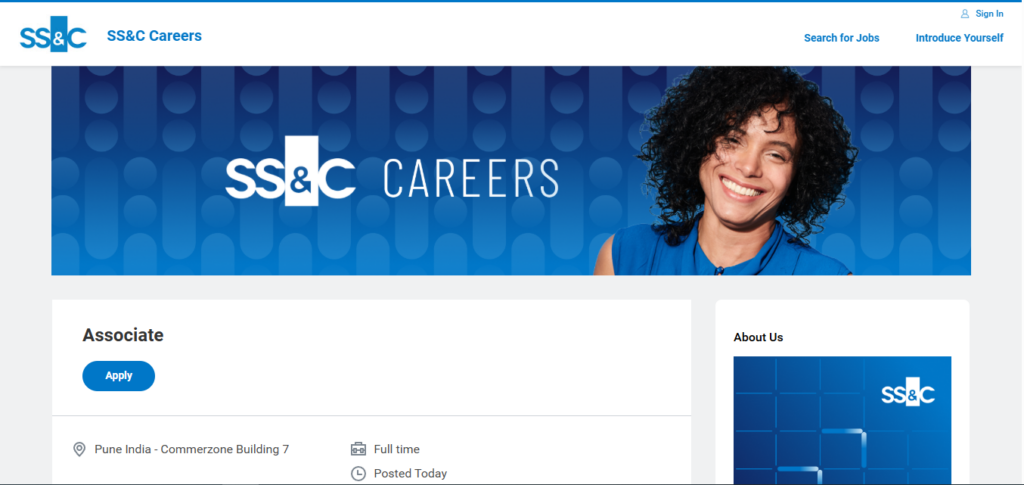 SS&C Recruitment Drive; Hiring Associate