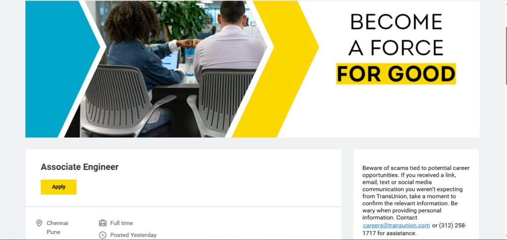 TransUnion Recruitment Drive; Hiring Associate Engineer