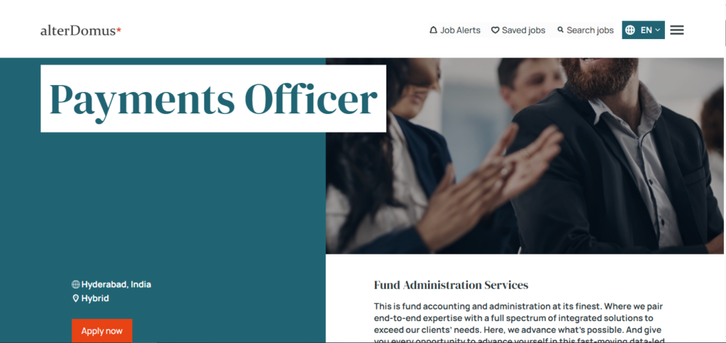 alterDomus Recruitment Drive; Hiring Payments Officer 