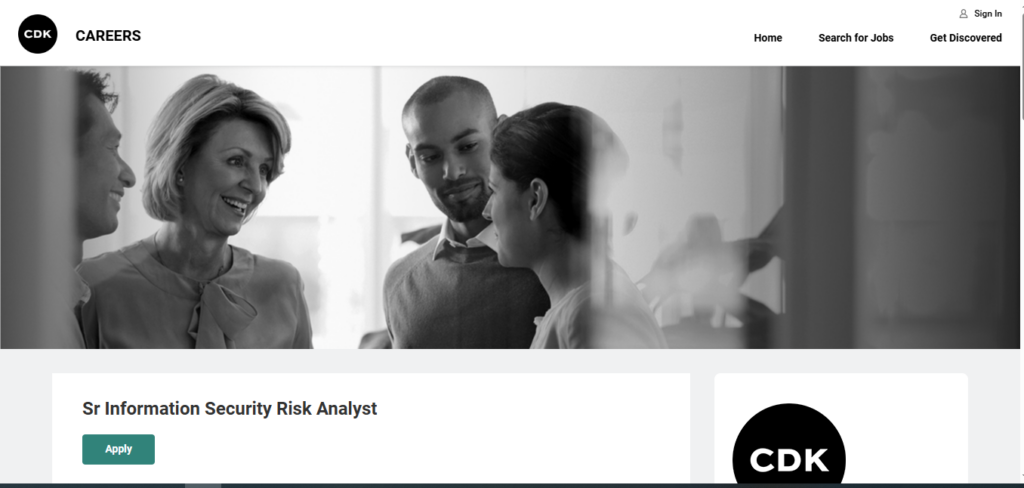 CDK Recruitment Drive; Hiring Information Security Risk Analyst