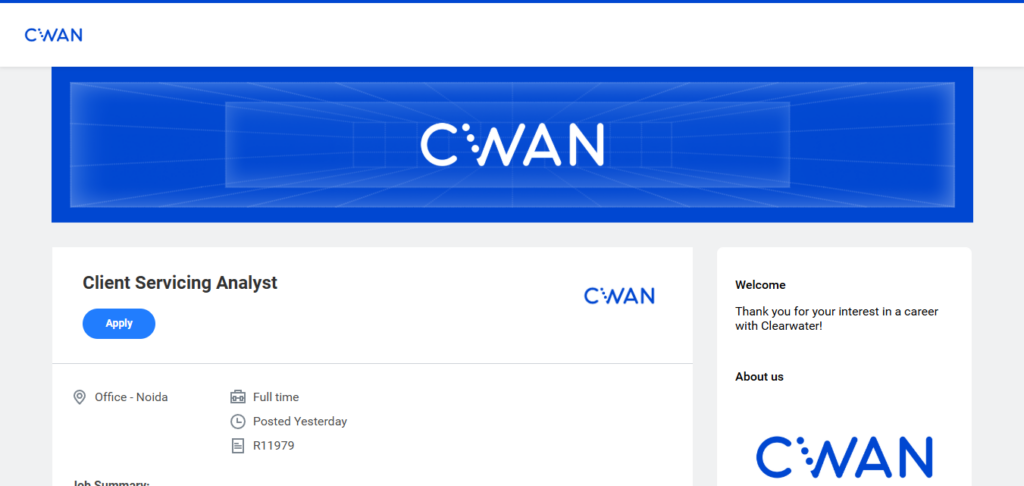 CWAN Recruitment Drive; Hiring Client Servicing Analyst