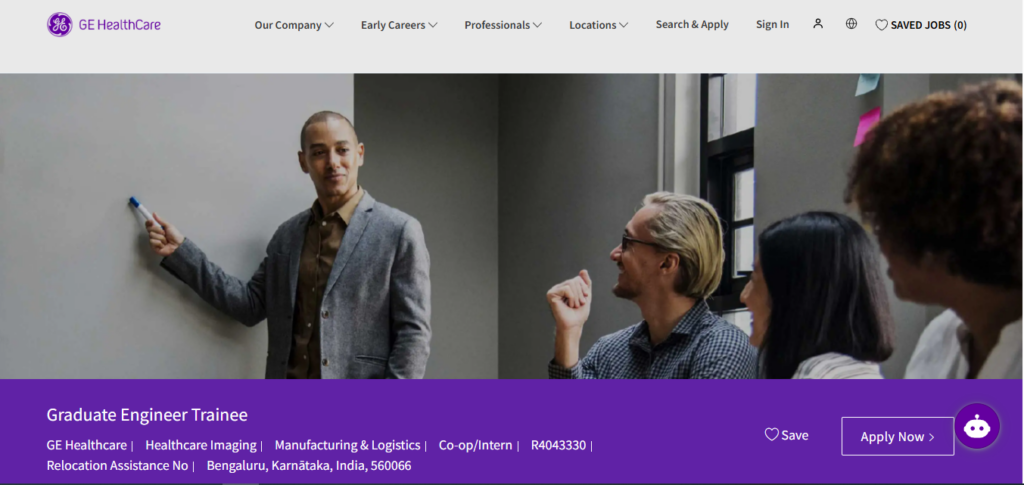 GE HealthCare Recruitment Drive; Hiring Graduate Engineer Trainee