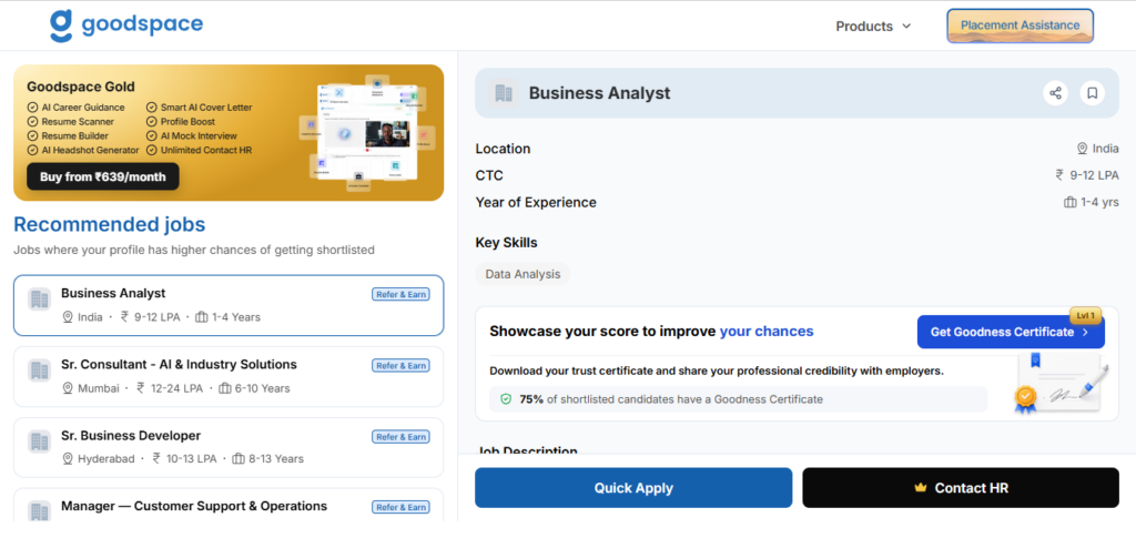Goodspace Work from Home Jobs; Hiring Business Analyst