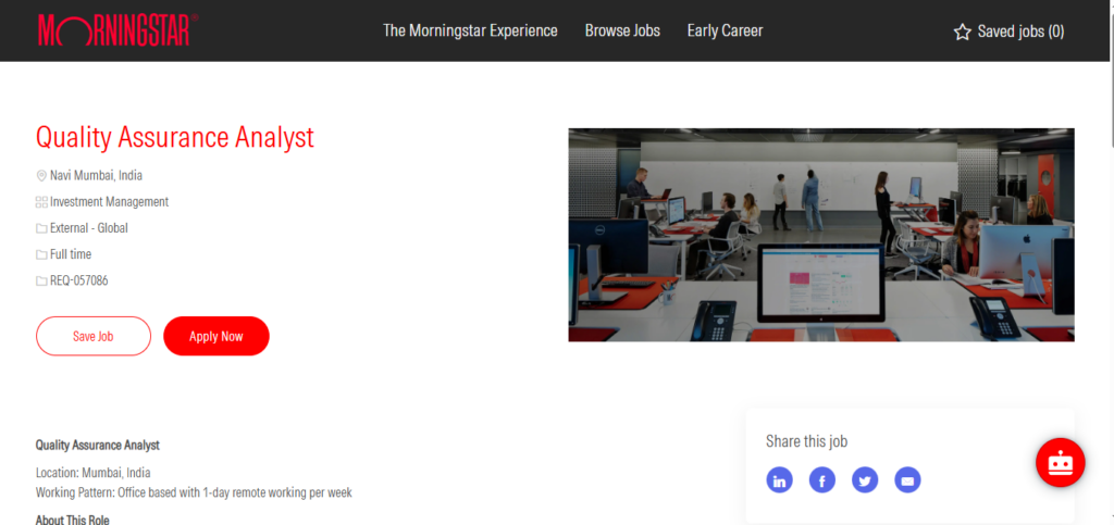 Morningstar Recruitment Drive; Hiring Quality Assurance Analyst