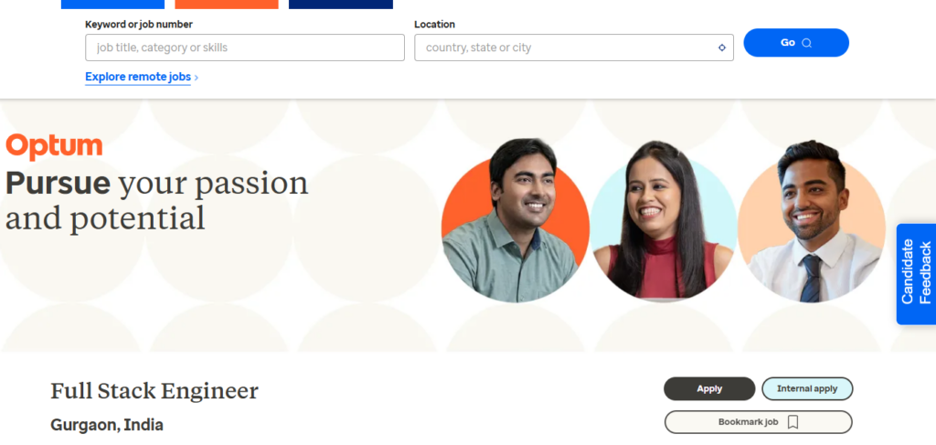 Optum Recruitment Drive; Hiring Full Stack Engineer 