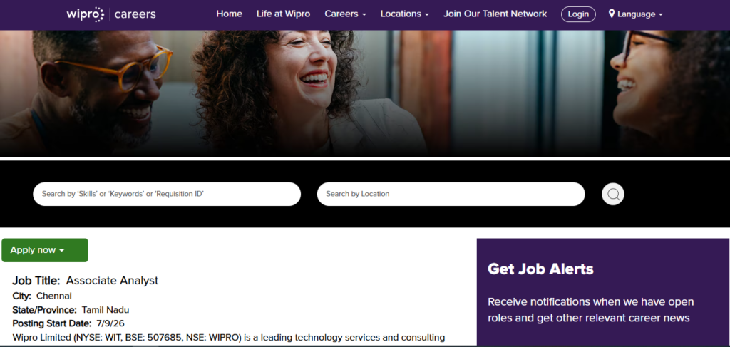 Wipro Recruitment Drive; Hiring Associate Analyst