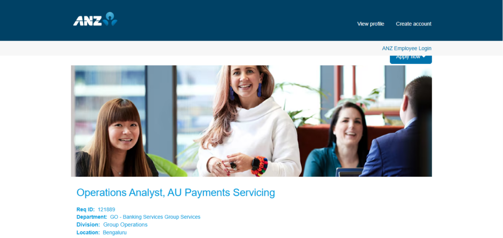 ANZ Recruitment Drive; Hiring Operations Analyst