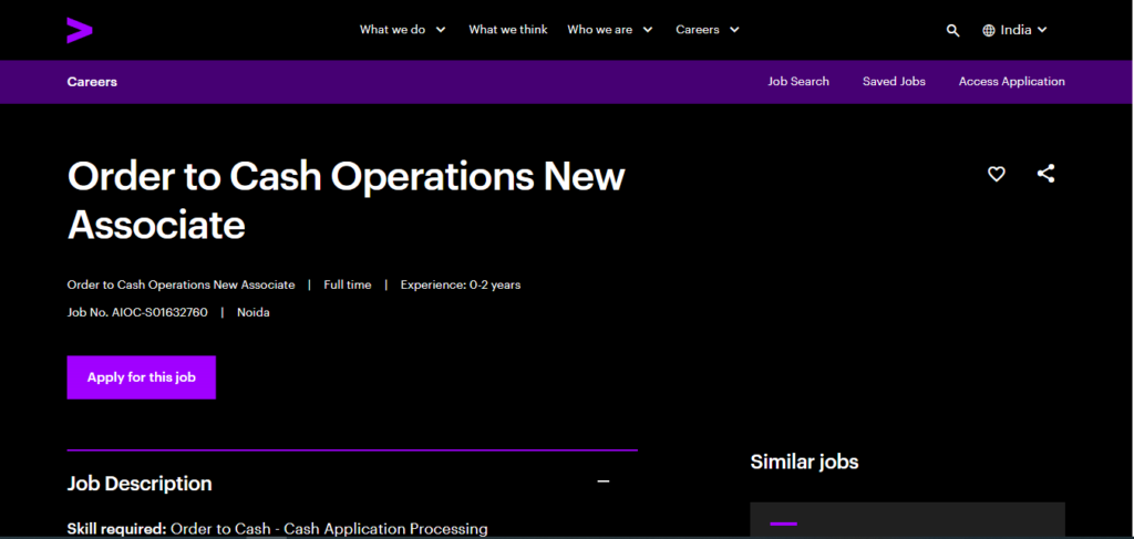 Accenture Recruitment Drive; Hiring Associate