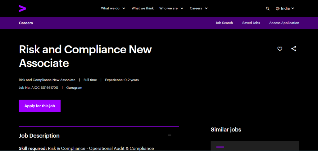 Accenture Recruitment Drive; Hiring Associate