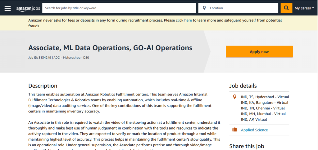 Amazon Work from Home Jobs; Hiring Associate