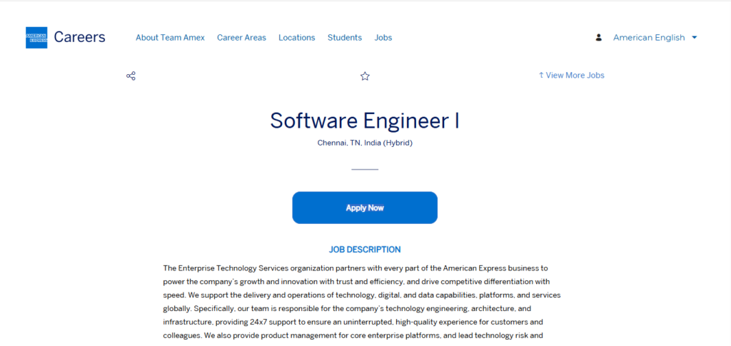 American Express Recruitment Drive; Hiring Software Engineer I