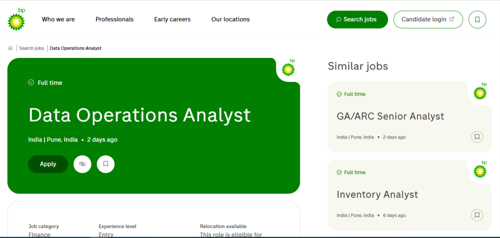 BP Recruitment Drive; Hiring Data Operations Analyst
