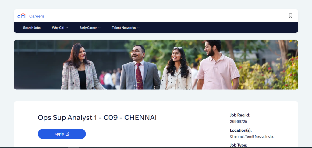 Citi Recruitment Drive; Hiring Ops Sup Analyst 1 