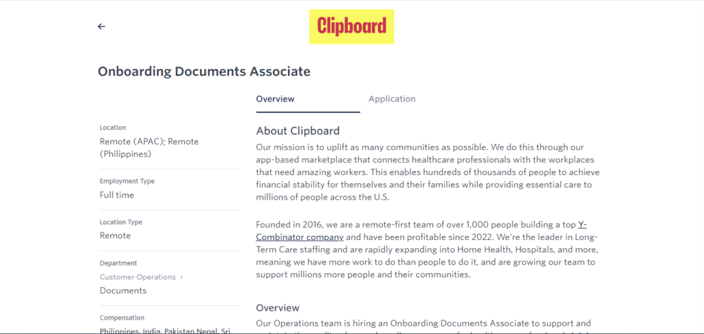 Clipboard Recruitment Drive; Hiring Onboarding Documents Associate