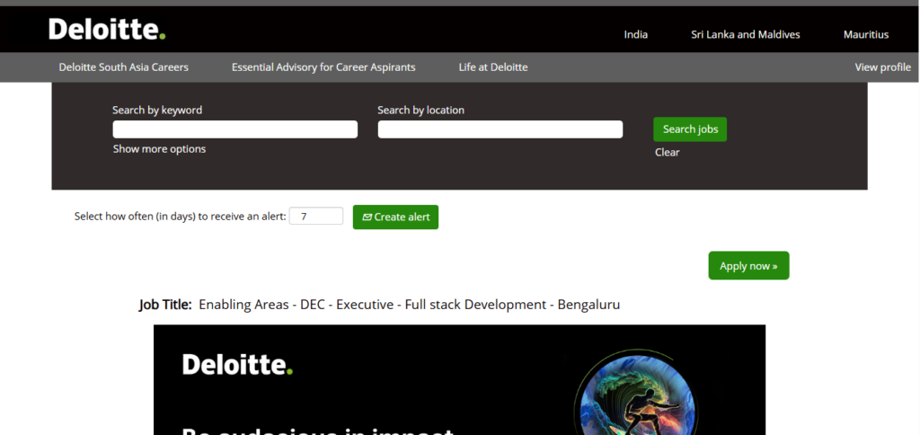 Deloitte Recruitment Drive; Hiring Full stack Development