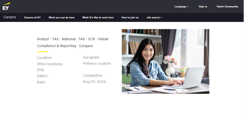 EY Recruitment Drive; Hiring TAX Analysta