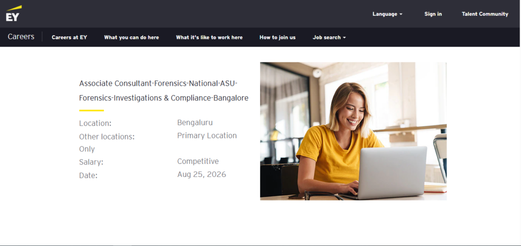 EY Recruitment Drive; Hiring Associate Consultant