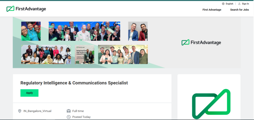 First Advantage Work from Home Jobs; Hiring Specialist
