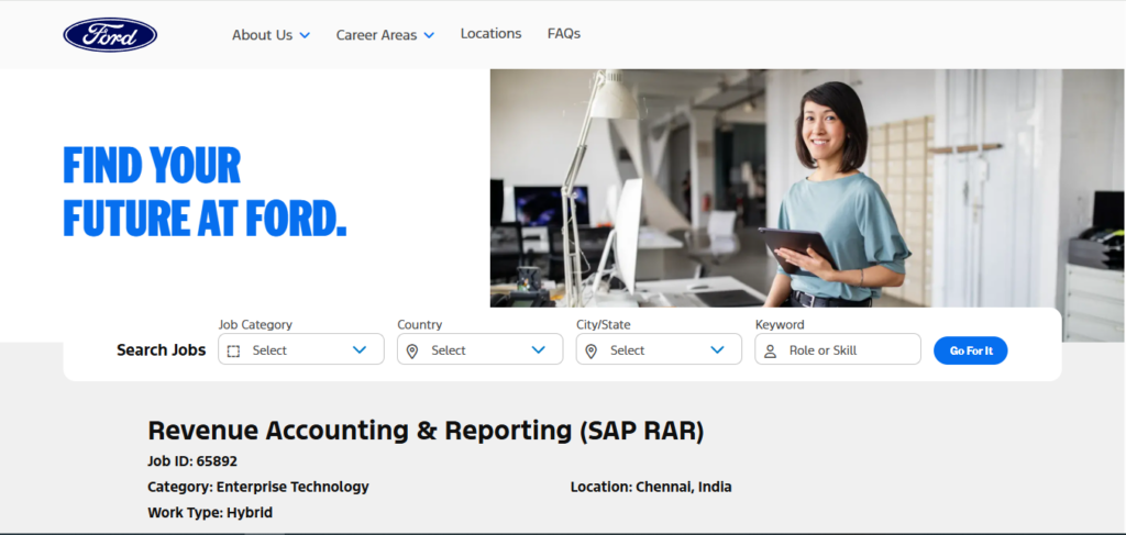 Ford Recruitment Drive; Hiring Revenue Accounting & Reporting
