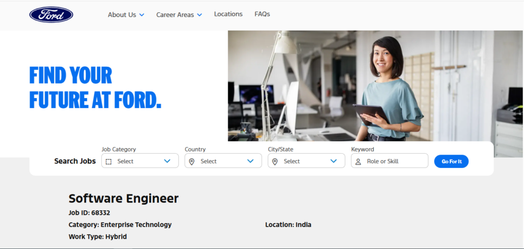 Ford Recruitment Drive; Hiring Software Engineer 