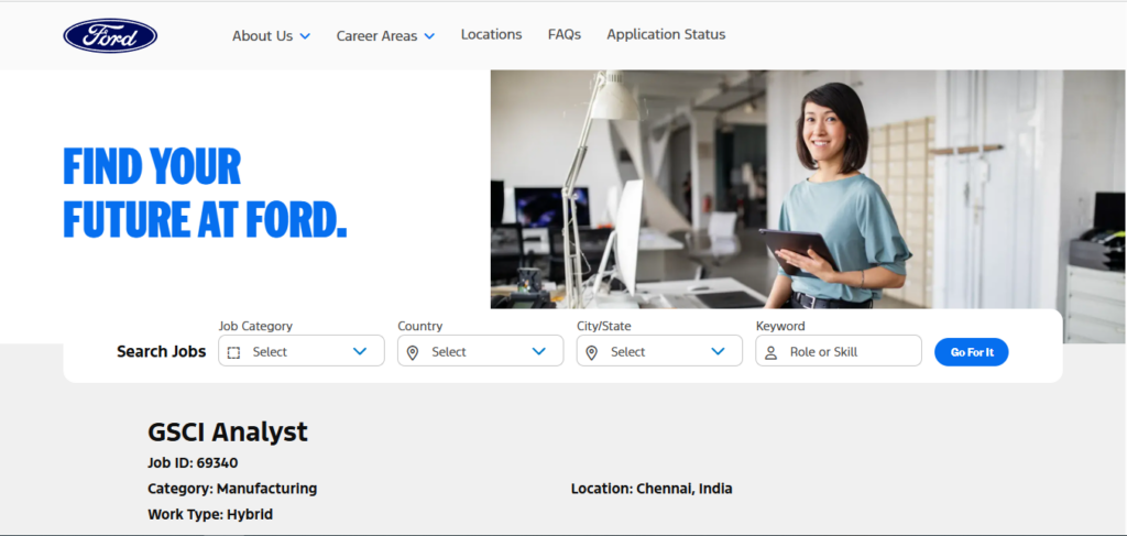 Ford Recruitment Drive; Hiring GSCI Analyst