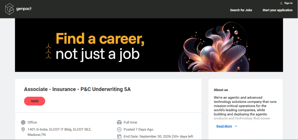 Genpact Recruitment Drive; Hiring Associate