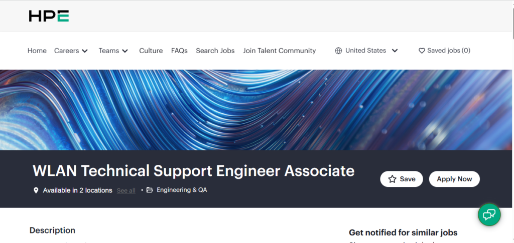HPE Recruitment Drive; Hiring WLAN Technical Support Engineer Associate