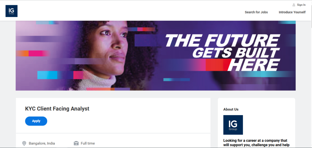 IG Group Recruitment Drive; Hiring KYC Client Facing Analyst