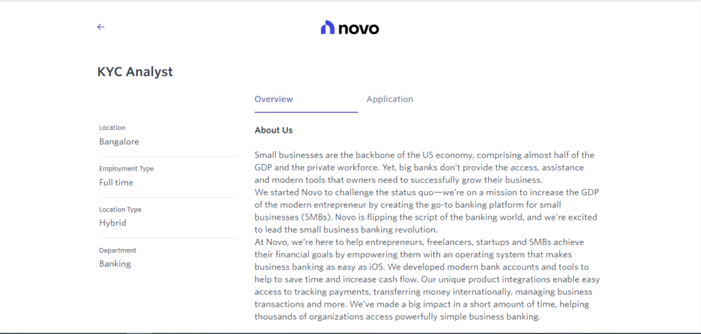 Novo Recruitment Drive; Hiring KYC Analyst
