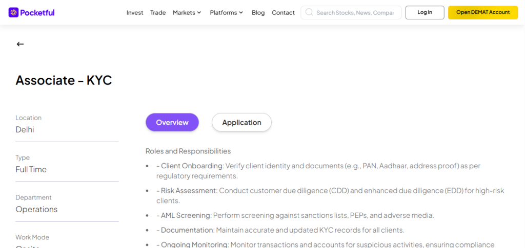 Pocketful Recruitment Drive; Hiring KYC Associate