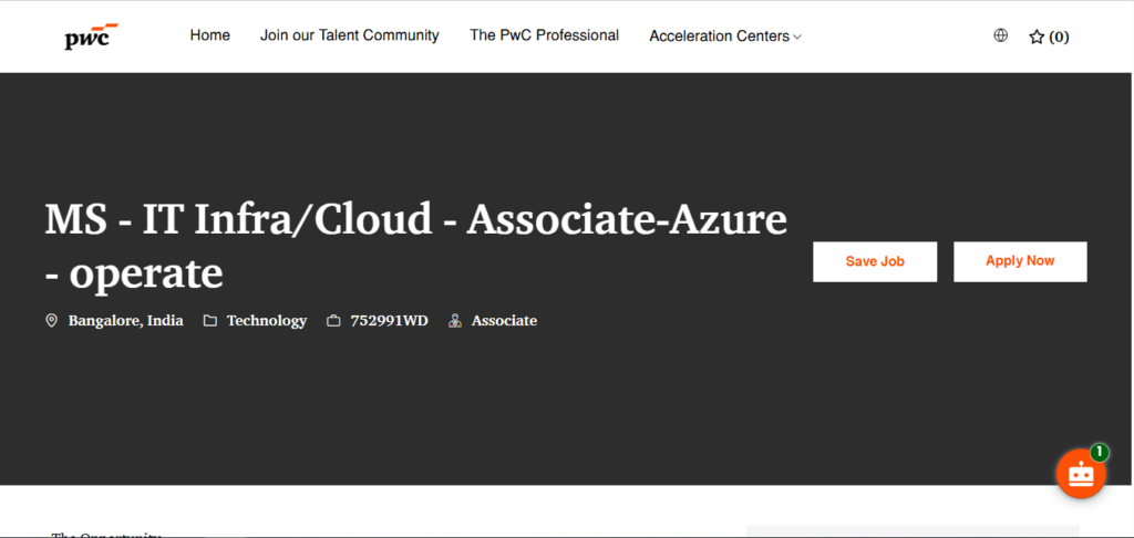 PwC Recruitment Drive; Hiring Associate
