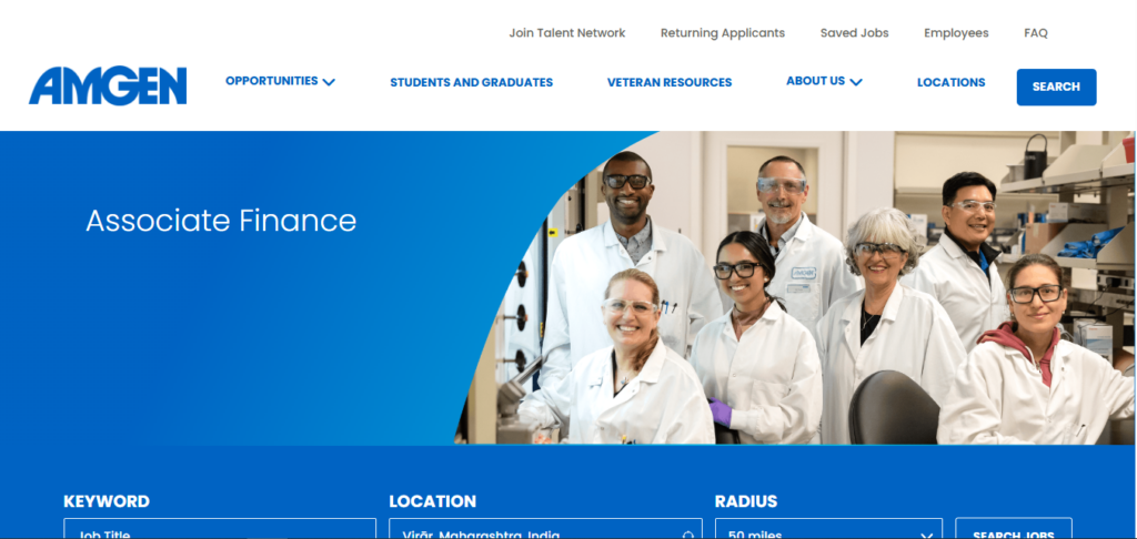 AMGEN Recruitment Drive; Hiring Associate Finance