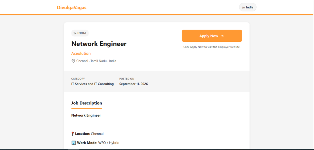 Aceolution Recruitment Drive; Hiring Network Engineer