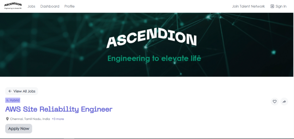 Ascendion Hiring AWS Site Reliability Engineer | Chennai, Gurgan, Mumbai & Remote 2026