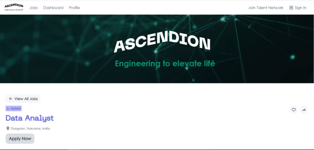 Ascendion Recruitment Drive; Hiring Data Analyst
