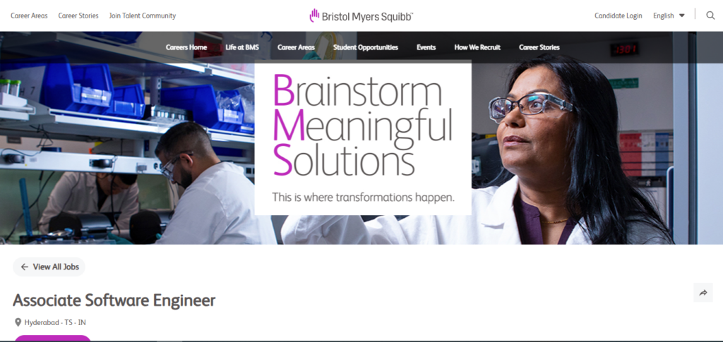 BMS Recruitment Drive; Hiring Associate Software Engineer