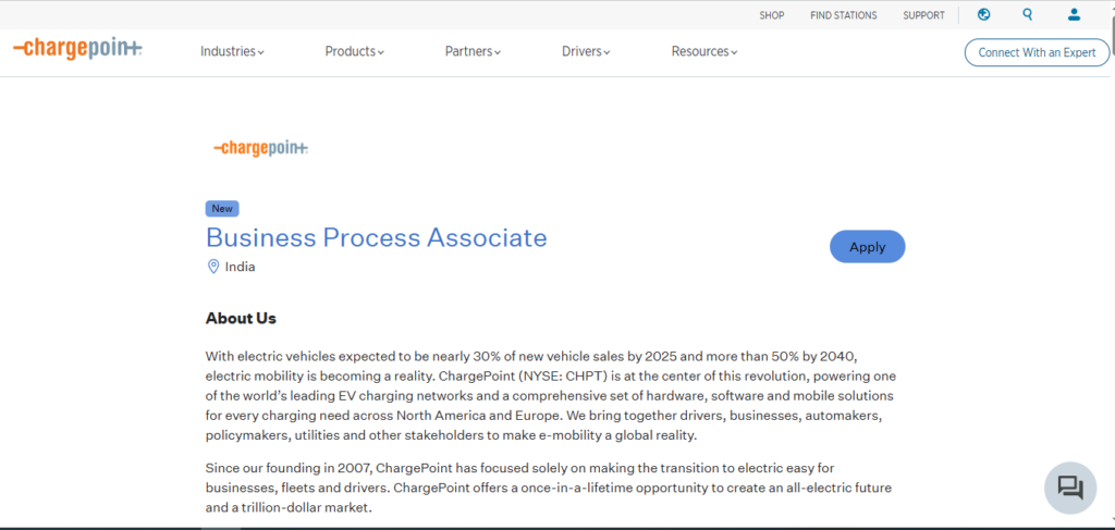Chargepoint Work from Home Jobs; Hiring Process Associate